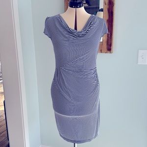 Cowl Neck Striped Dress